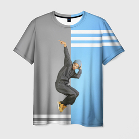 Мужская футболка 3D с принтом Хип хопер в Курске, 100% полиэфир | прямой крой, круглый вырез горловины, длина до линии бедер | 