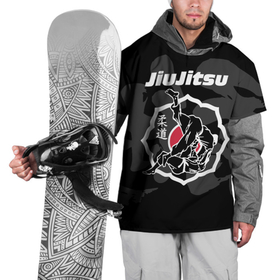 Накидка на куртку 3D с принтом Jiu jitsu throw logo в Петрозаводске, 100% полиэстер |  | 