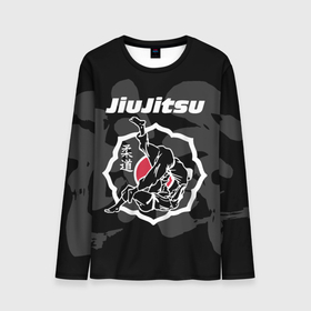 Мужской лонгслив 3D с принтом Jiu jitsu throw logo , 100% полиэстер | длинные рукава, круглый вырез горловины, полуприлегающий силуэт | Тематика изображения на принте: 