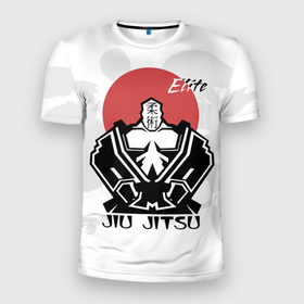 Мужская футболка 3D Slim с принтом Jiu Jitsu red sunJiu Jitsu red sun в Новосибирске, 100% полиэстер с улучшенными характеристиками | приталенный силуэт, круглая горловина, широкие плечи, сужается к линии бедра | Тематика изображения на принте: 
