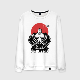 Мужской свитшот хлопок с принтом Jiu Jitsu red sun logo в Петрозаводске, 100% хлопок |  | 