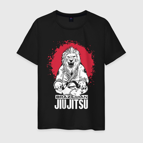 Мужская футболка хлопок с принтом Jiu Jitsu red sun Brazil logo в Белгороде, 100% хлопок | прямой крой, круглый вырез горловины, длина до линии бедер, слегка спущенное плечо. | 