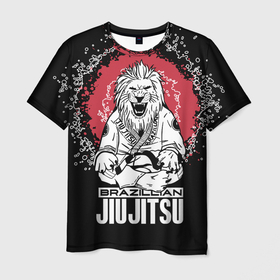 Мужская футболка 3D с принтом Jiu Jitsu red sun Brazil в Екатеринбурге, 100% полиэфир | прямой крой, круглый вырез горловины, длина до линии бедер | 