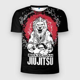 Мужская футболка 3D Slim с принтом Jiu Jitsu red sun Brazil в Белгороде, 100% полиэстер с улучшенными характеристиками | приталенный силуэт, круглая горловина, широкие плечи, сужается к линии бедра | 