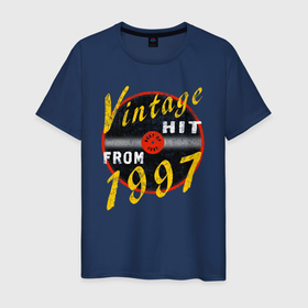 Мужская футболка хлопок с принтом Винтажный хит 1997 года в Белгороде, 100% хлопок | прямой крой, круглый вырез горловины, длина до линии бедер, слегка спущенное плечо. | 
