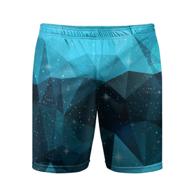 Мужские шорты спортивные с принтом Полигональный космос ,  |  | Тематика изображения на принте: 