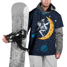 Накидка на куртку 3D с принтом Космонавт на  луне в Екатеринбурге, 100% полиэстер |  | 