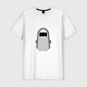Мужская футболка хлопок Slim с принтом Мультяшная акула в Курске, 92% хлопок, 8% лайкра | приталенный силуэт, круглый вырез ворота, длина до линии бедра, короткий рукав | 