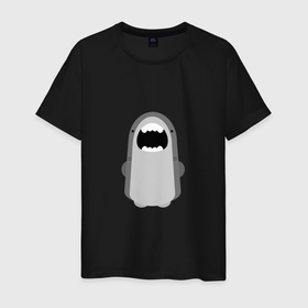 Мужская футболка хлопок с принтом Мультяшная акула в Курске, 100% хлопок | прямой крой, круглый вырез горловины, длина до линии бедер, слегка спущенное плечо. | 