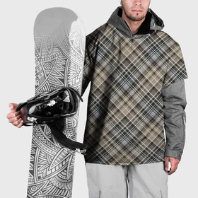 Накидка на куртку 3D с принтом Классический клетчатый , бежево коричневый фон в Петрозаводске, 100% полиэстер |  | 