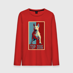 Мужской лонгслив хлопок с принтом Бультерьер TOP DOG в Санкт-Петербурге, 100% хлопок |  | Тематика изображения на принте: 