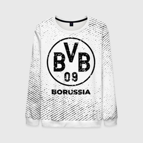 Мужской свитшот 3D с принтом Borussia с потертостями на светлом фоне в городе Новоалтайск, 100% полиэстер с мягким внутренним слоем | круглый вырез горловины, мягкая резинка на манжетах и поясе, свободная посадка по фигуре | 