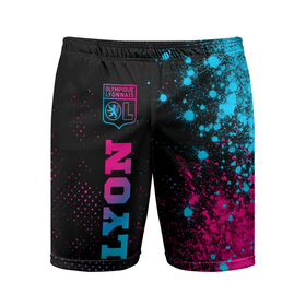 Мужские шорты спортивные с принтом Lyon   neon gradient: по вертикали ,  |  | 