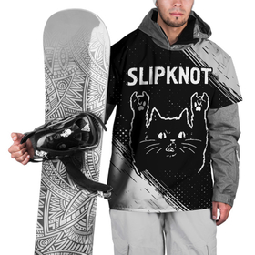 Накидка на куртку 3D с принтом Группа Slipknot и рок кот в Новосибирске, 100% полиэстер |  | 