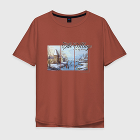 Мужская футболка хлопок Oversize с принтом Сельский пейзаж в Петрозаводске, 100% хлопок | свободный крой, круглый ворот, “спинка” длиннее передней части | Тематика изображения на принте: 