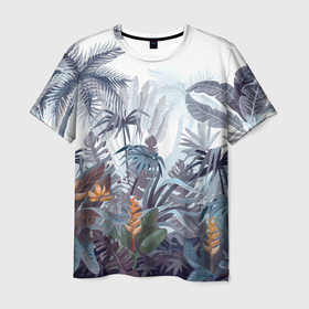 Мужская футболка 3D с принтом Пышный тропический лес в Кировске, 100% полиэфир | прямой крой, круглый вырез горловины, длина до линии бедер | Тематика изображения на принте: 
