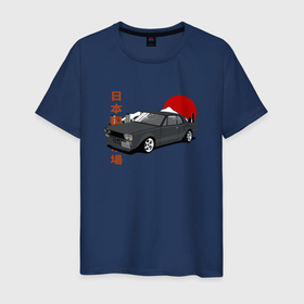Мужская футболка хлопок с принтом Nissan Skyline KGC10 GT X JDM Retro в Петрозаводске, 100% хлопок | прямой крой, круглый вырез горловины, длина до линии бедер, слегка спущенное плечо. | 