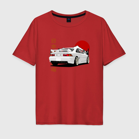 Мужская футболка хлопок Oversize с принтом Toyota MR2 Sw20 JDM Retro Car , 100% хлопок | свободный крой, круглый ворот, “спинка” длиннее передней части | 