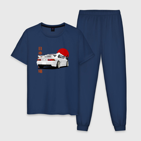 Мужская пижама хлопок с принтом Toyota MR2 Sw20 JDM Retro Car , 100% хлопок | брюки и футболка прямого кроя, без карманов, на брюках мягкая резинка на поясе и по низу штанин
 | 