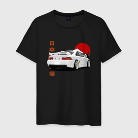 Мужская футболка хлопок с принтом Toyota MR2 Sw20 JDM Retro Car , 100% хлопок | прямой крой, круглый вырез горловины, длина до линии бедер, слегка спущенное плечо. | Тематика изображения на принте: 