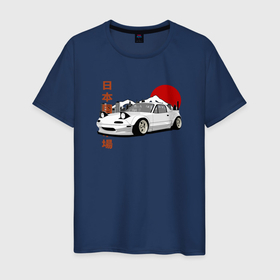 Мужская футболка хлопок с принтом Mazda MX 5 na Miata na JDM Retro в Тюмени, 100% хлопок | прямой крой, круглый вырез горловины, длина до линии бедер, слегка спущенное плечо. | Тематика изображения на принте: 