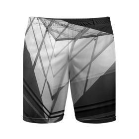Мужские шорты спортивные с принтом Абстрактные тени и геометрические фигуры в Тюмени,  |  | Тематика изображения на принте: 