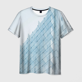 Мужская футболка 3D с принтом Абстрактный стеклянный мир в Тюмени, 100% полиэфир | прямой крой, круглый вырез горловины, длина до линии бедер | Тематика изображения на принте: 
