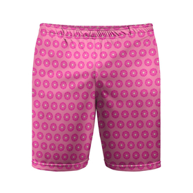 Мужские шорты спортивные с принтом Розовые цветочки   паттерн из ромашек в Тюмени,  |  | 