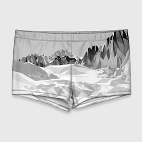 Мужские купальные плавки 3D с принтом Полигональные стилизованные горы   вершина в Тюмени, Полиэстер 85%, Спандекс 15% |  | Тематика изображения на принте: 