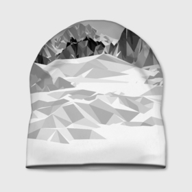 Шапка 3D с принтом Полигональные стилизованные горы   вершина в Тюмени, 100% полиэстер | универсальный размер, печать по всей поверхности изделия | Тематика изображения на принте: 