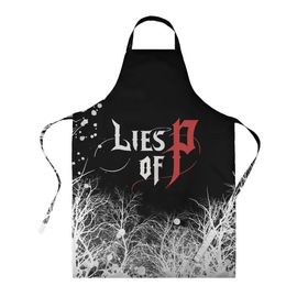 Фартук 3D с принтом Лайс оф Пи   Lies of P в городе Новоалтайск, 100% полиэстер | общий размер — 65 х 85 см, ширина нагрудника — 26 см, горловина — 53 см, длина завязок — 54 см, общий обхват в поясе — 173 см. Принт на завязках и на горловине наносится с двух сторон, на основной части фартука — только с внешней стороны | 