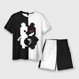 Мужской костюм с шортами 3D с принтом Monokuma pixel в Екатеринбурге,  |  | 