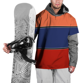 Накидка на куртку 3D с принтом Combined pattern striped orange red blue в Курске, 100% полиэстер |  | 