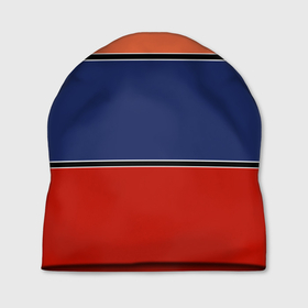 Шапка 3D с принтом Combined pattern striped orange red blue в Екатеринбурге, 100% полиэстер | универсальный размер, печать по всей поверхности изделия | Тематика изображения на принте: 
