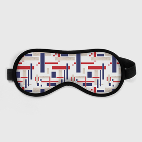 Маска для сна 3D с принтом Геометрический узор Орион красно синий на белом в Рязани, внешний слой — 100% полиэфир, внутренний слой — 100% хлопок, между ними — поролон |  | 