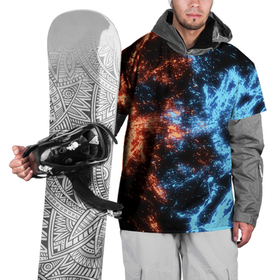 Накидка на куртку 3D с принтом Fire and Water Огонь и вода , 100% полиэстер |  | Тематика изображения на принте: 