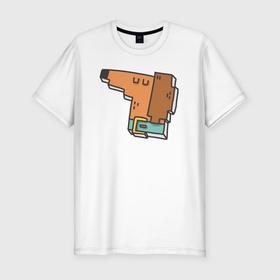 Мужская футболка хлопок Slim с принтом Квадратная картонная собака в Тюмени, 92% хлопок, 8% лайкра | приталенный силуэт, круглый вырез ворота, длина до линии бедра, короткий рукав | Тематика изображения на принте: 