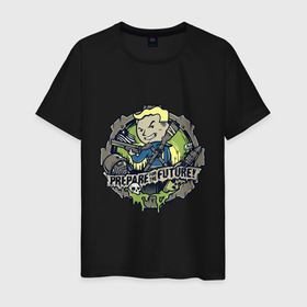 Мужская футболка хлопок с принтом Vault game future boy в Белгороде, 100% хлопок | прямой крой, круглый вырез горловины, длина до линии бедер, слегка спущенное плечо. | 
