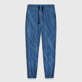 Мужские брюки 3D с принтом Деним   джинсовая ткань текстура в Белгороде, 100% полиэстер | манжеты по низу, эластичный пояс регулируется шнурком, по бокам два кармана без застежек, внутренняя часть кармана из мелкой сетки | 
