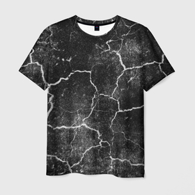 Мужская футболка 3D с принтом Трещины инверсия в Санкт-Петербурге, 100% полиэфир | прямой крой, круглый вырез горловины, длина до линии бедер | 
