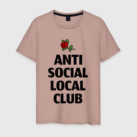 Мужская футболка хлопок с принтом Anti social local club в Тюмени, 100% хлопок | прямой крой, круглый вырез горловины, длина до линии бедер, слегка спущенное плечо. | 