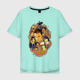 Мужская футболка хлопок Oversize с принтом Stranger Things   all stars в Кировске, 100% хлопок | свободный крой, круглый ворот, “спинка” длиннее передней части | 
