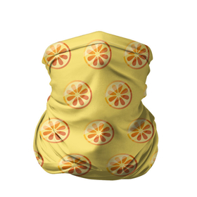 Бандана-труба 3D с принтом Апельсин Паттерн   Желтая версия , 100% полиэстер, ткань с особыми свойствами — Activecool | плотность 150‒180 г/м2; хорошо тянется, но сохраняет форму | 