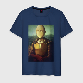 Мужская футболка хлопок с принтом One Punch Man x Mona Lisa в Екатеринбурге, 100% хлопок | прямой крой, круглый вырез горловины, длина до линии бедер, слегка спущенное плечо. | 