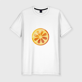 Мужская футболка хлопок Slim с принтом Половинка Апельсина в Тюмени, 92% хлопок, 8% лайкра | приталенный силуэт, круглый вырез ворота, длина до линии бедра, короткий рукав | 