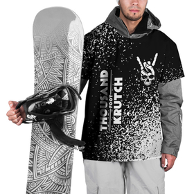 Накидка на куртку 3D с принтом Thousand Foot Krutch и рок символ на темном фоне в Курске, 100% полиэстер |  | Тематика изображения на принте: 