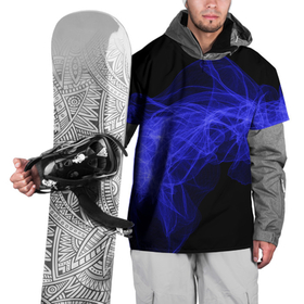 Накидка на куртку 3D с принтом Синяя звуковая волна в Белгороде, 100% полиэстер |  | 
