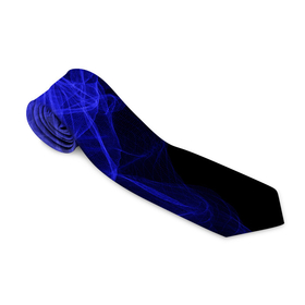 Галстук 3D с принтом Синяя звуковая волна , 100% полиэстер | Длина 148 см; Плотность 150-180 г/м2 | Тематика изображения на принте: 