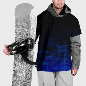 Накидка на куртку 3D с принтом Однотонный черный и темно синий гранжевый градиент , 100% полиэстер |  | Тематика изображения на принте: 