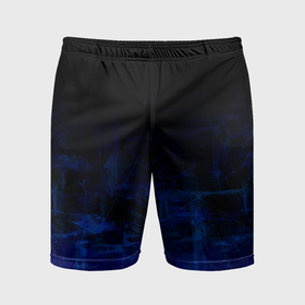 Мужские шорты спортивные с принтом Однотонный черный и темно синий гранжевый градиент в Кировске,  |  | Тематика изображения на принте: 